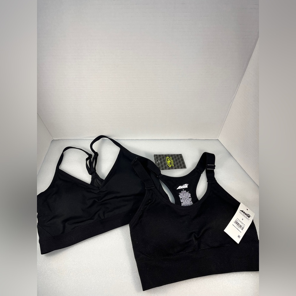 Sports Bras (set 2 bundle) size SMALL (4-6) Both‎ are black: NEW